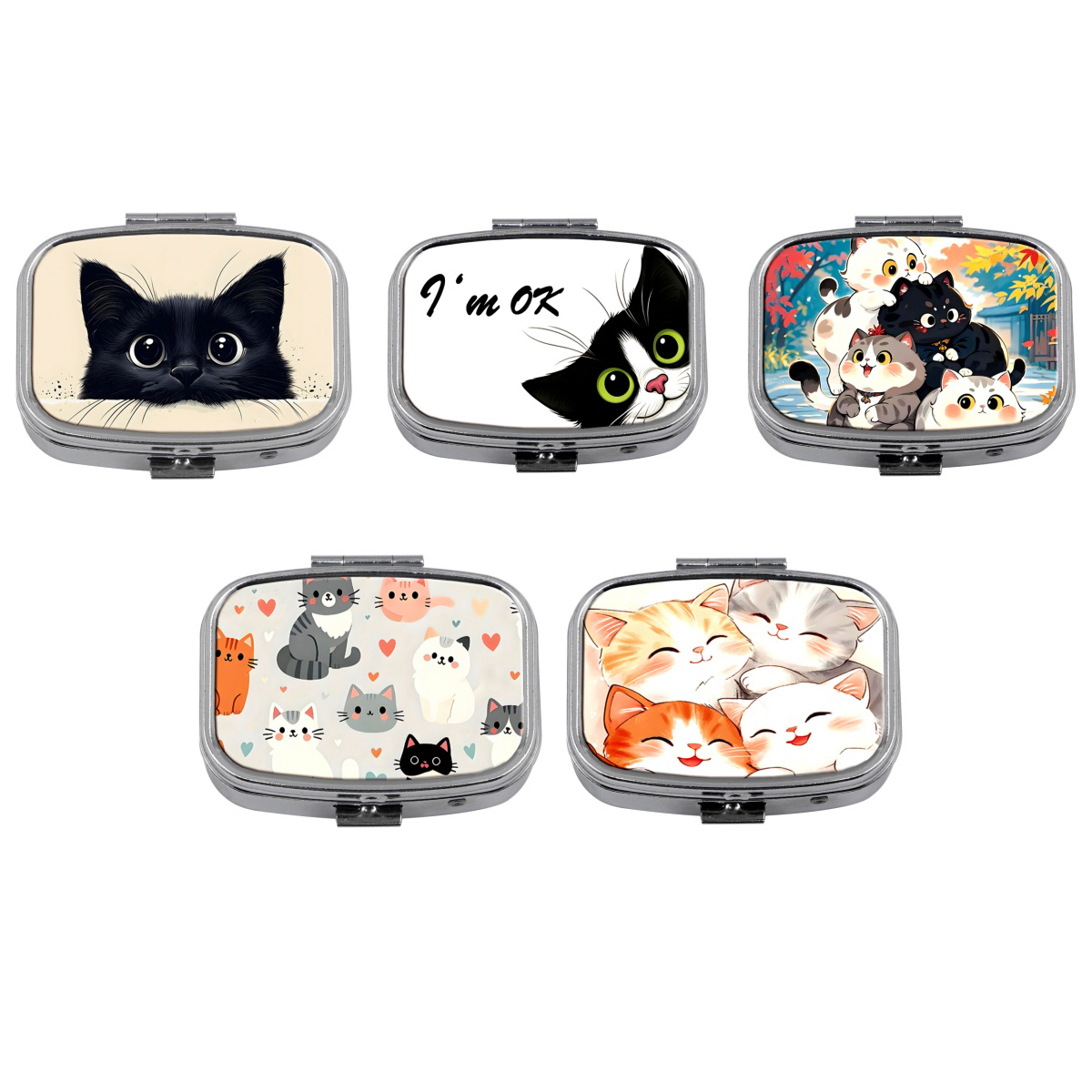 Travel Accessories In Japan - Cute Cat Pill Box 2-Compartment Medicine