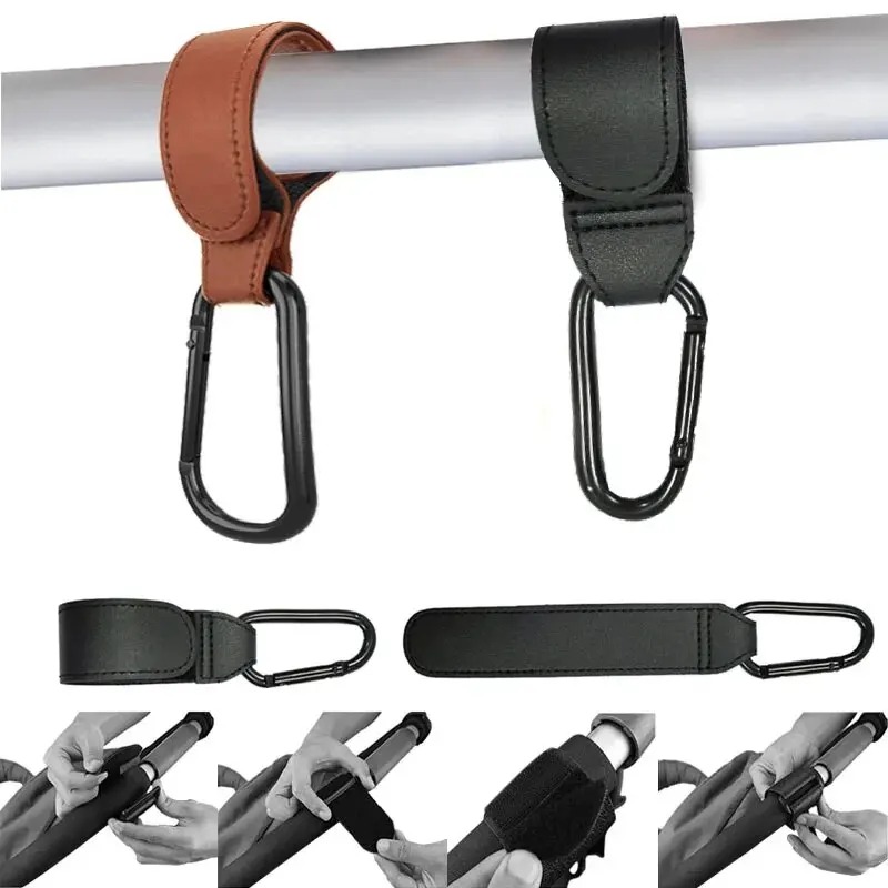 Travel Accessories With Baby - 2Pcs Leather Cart Hooks Baby Stroller