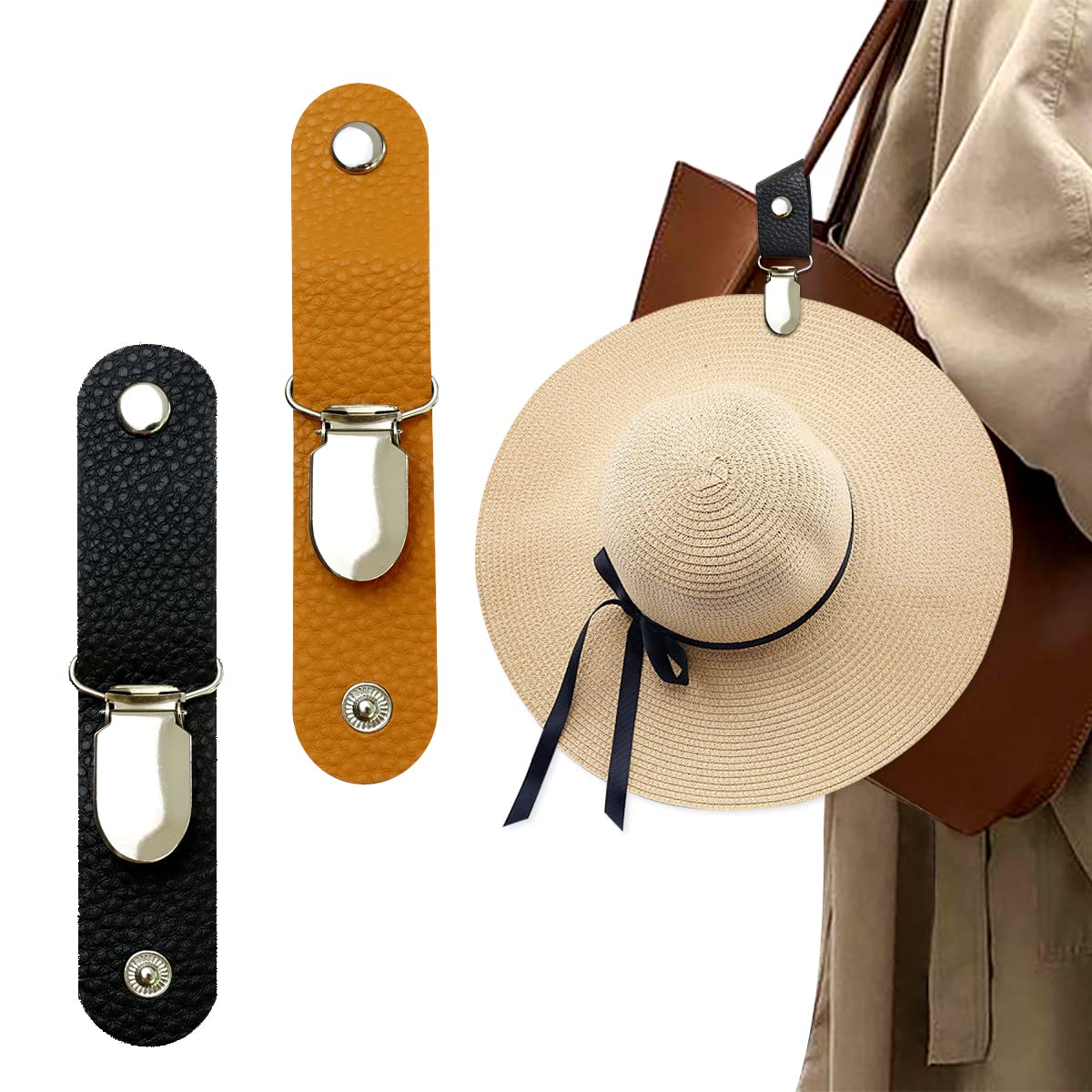 Travel Accessories Holder - PU Leather Hat Clip for Travel