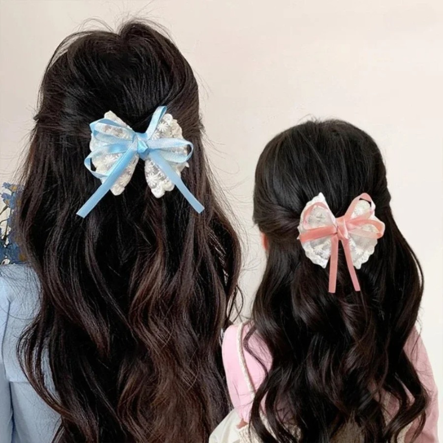 2pcs/set Cute Lace Bow Hair Cl - đánh giá và giá Travel Accessories Kids