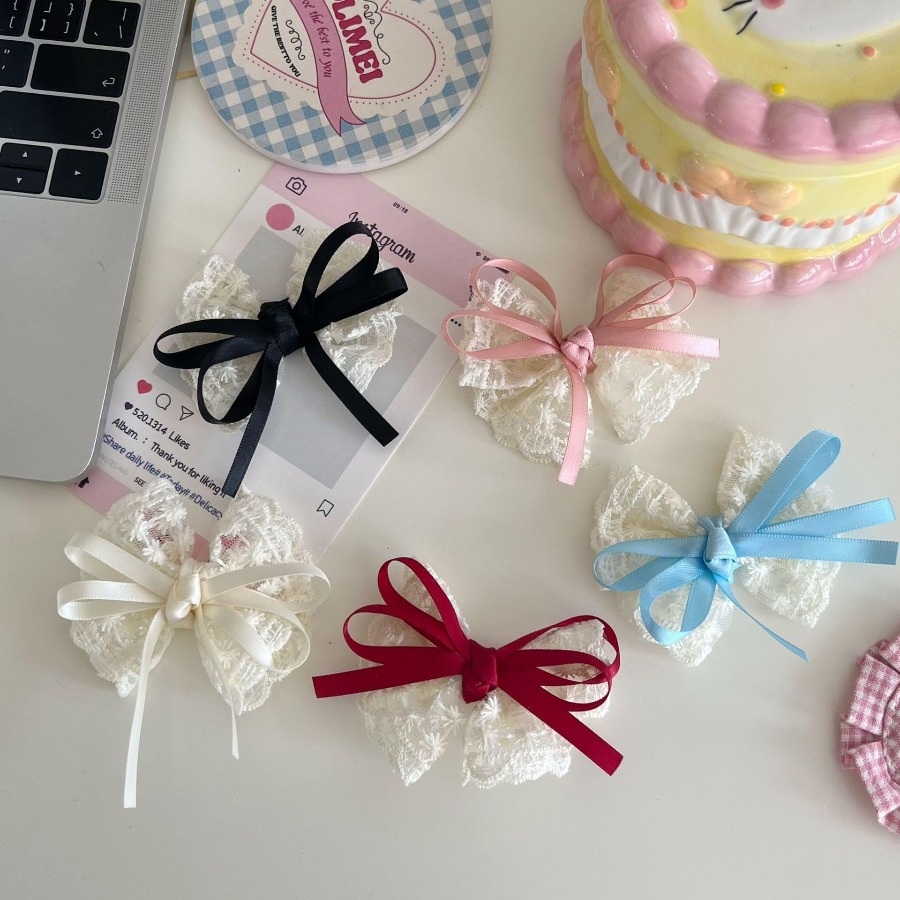 2pcs/set Cute Lace Bow Hair Cl - đánh giá và giá Travel Accessories Kids