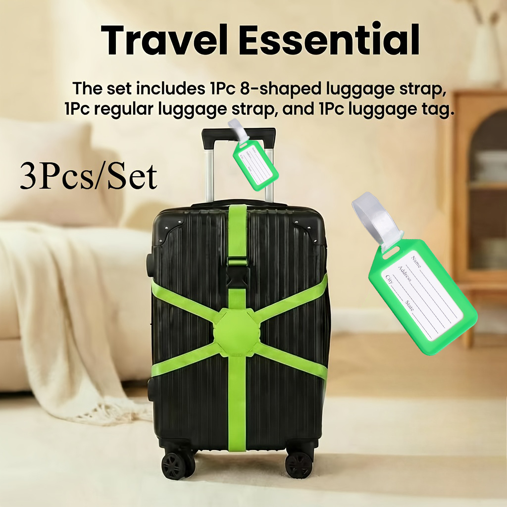 3-Piece Set (2 Luggage Straps  - đánh giá và giá Travel Accessories Designer