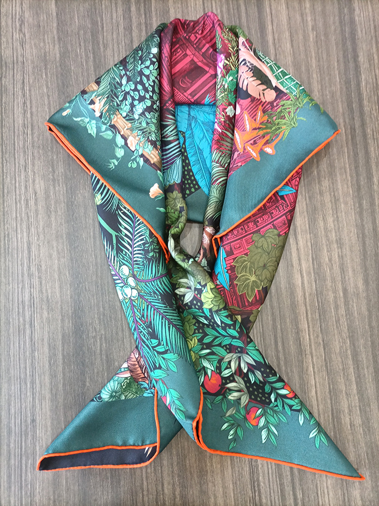 Silk Scarf 90CM Women Hand Rol - đánh giá và giá Travel Accessories Designer
