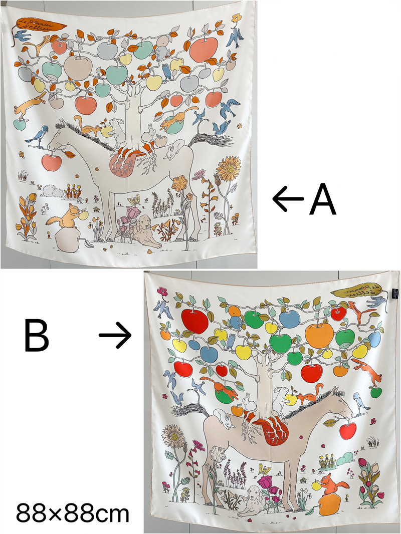 AB Faced Print Silk Scarf 18MM - đánh giá và giá Travel Accessories Designer