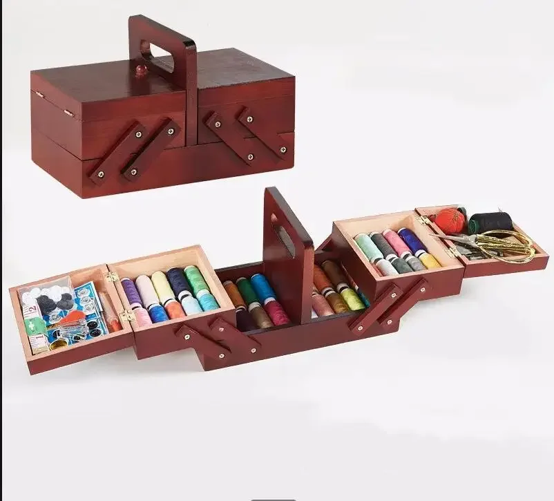 Storage Wood Box Sewing Kit Ne - đánh giá và giá Travel Accessories To Sew