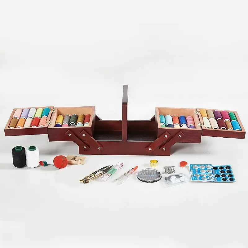 Storage Wood Box Sewing Kit Ne - đánh giá và giá Travel Accessories To Sew