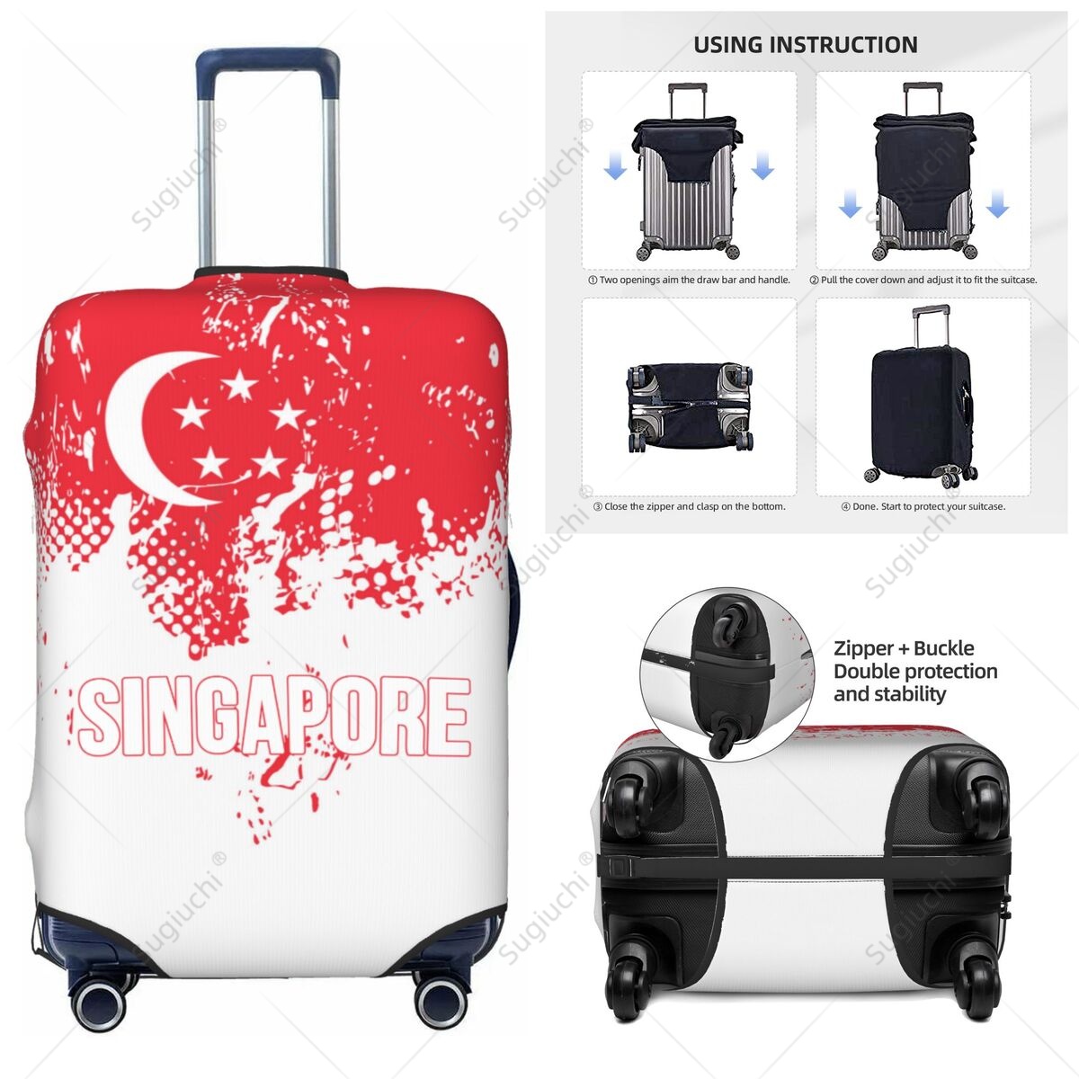 Singapore Flag Luggage Cover S - đánh giá và giá Travel Accessories Singapore